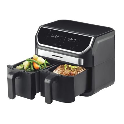 Heinner HAF-KDB1700BK - Friteuză cu aer cald duală, 8,5 l, 1700W/230V, neagră