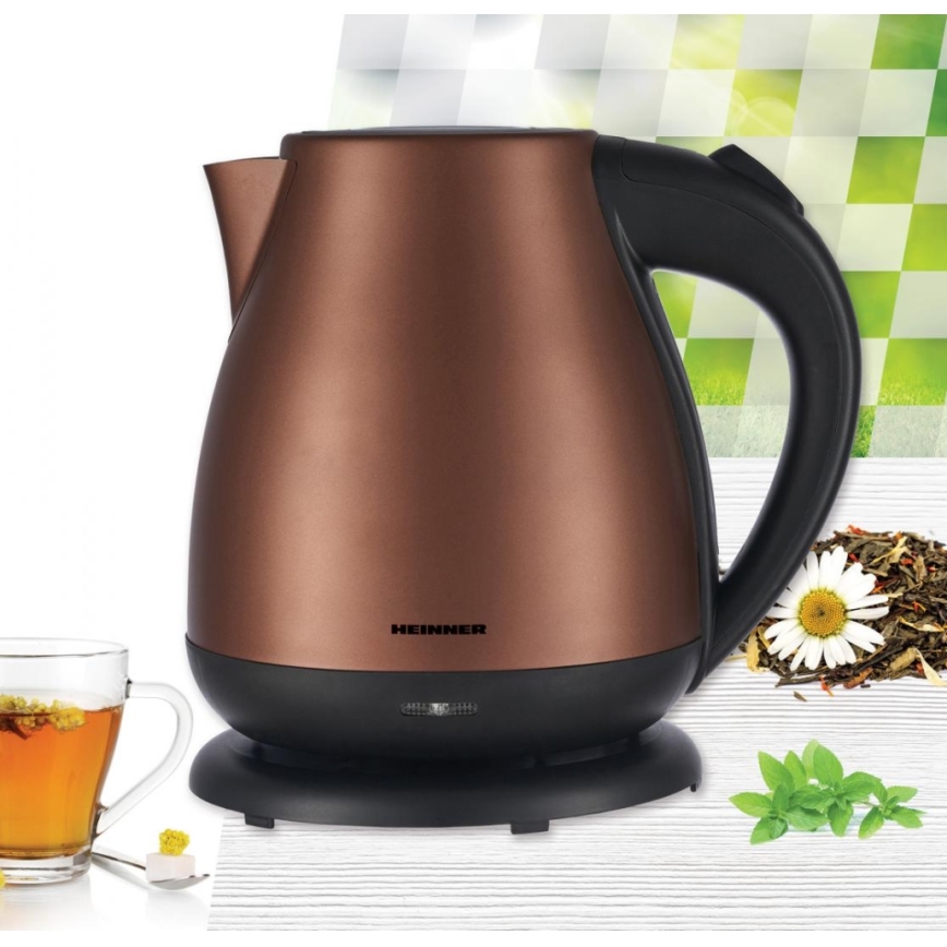 Heinner HEK-17IXC - Fierbător electric cu fierbere rapidă, 1,7 l, 2200W/230V, culoare cupru