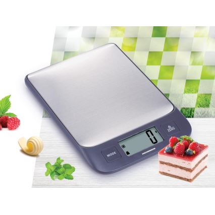 Heinner HKS-5IXBK - Cântar digital de bucătărie, 2 x AAA, gri/crom mat