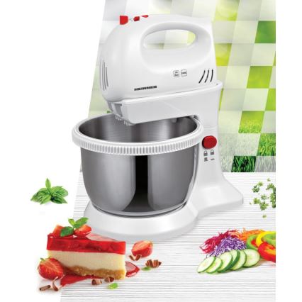 Heinner HMBR-300W - Mixer de mână cu bol rotativ 300W/230V alb