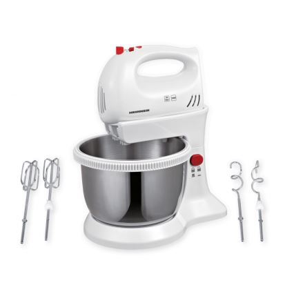 Heinner HMBR-300W - Mixer de mână cu bol rotativ 300W/230V alb