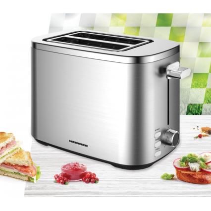 Heinner HTP-800SS - Prăjitor de pâine cu 2 fante 800W/230V inox