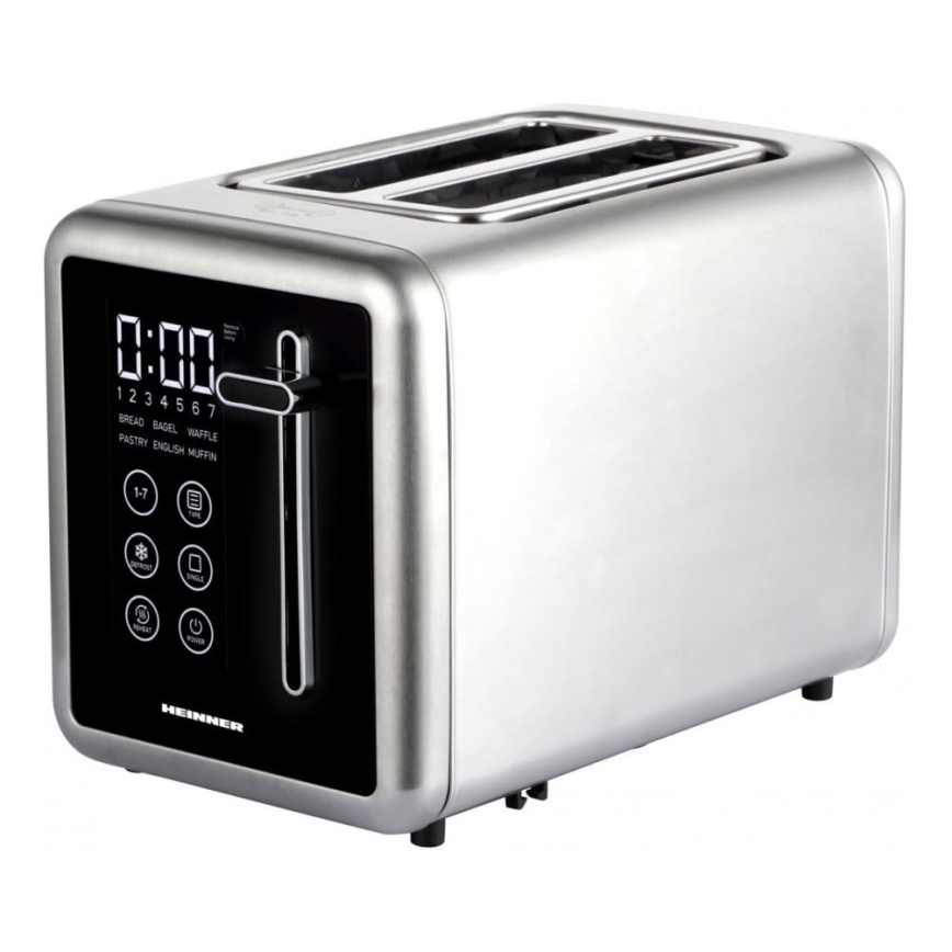 Heinner HTP-DD900BKSS - prăjitor de pâine digital, 900 W, 230 V, inox