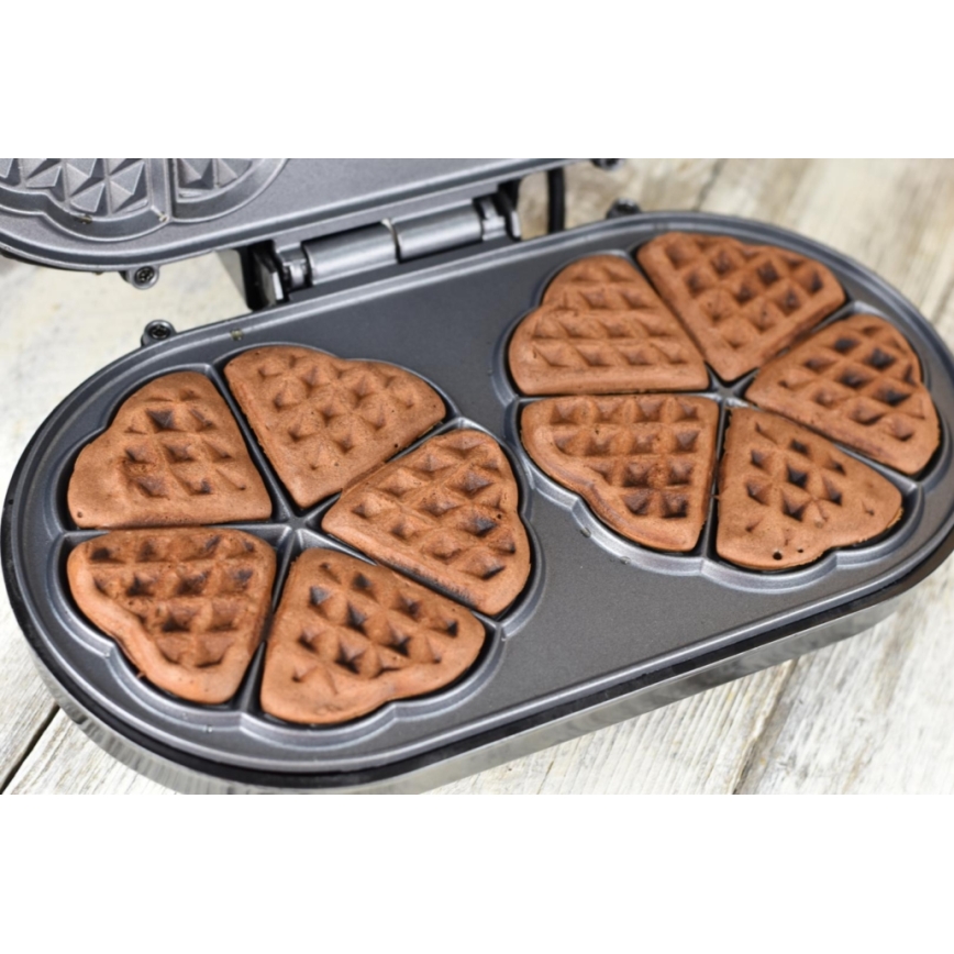 Heinner HWF-1000CR - Aparat de vafe 1000W/230V negru/aur roz