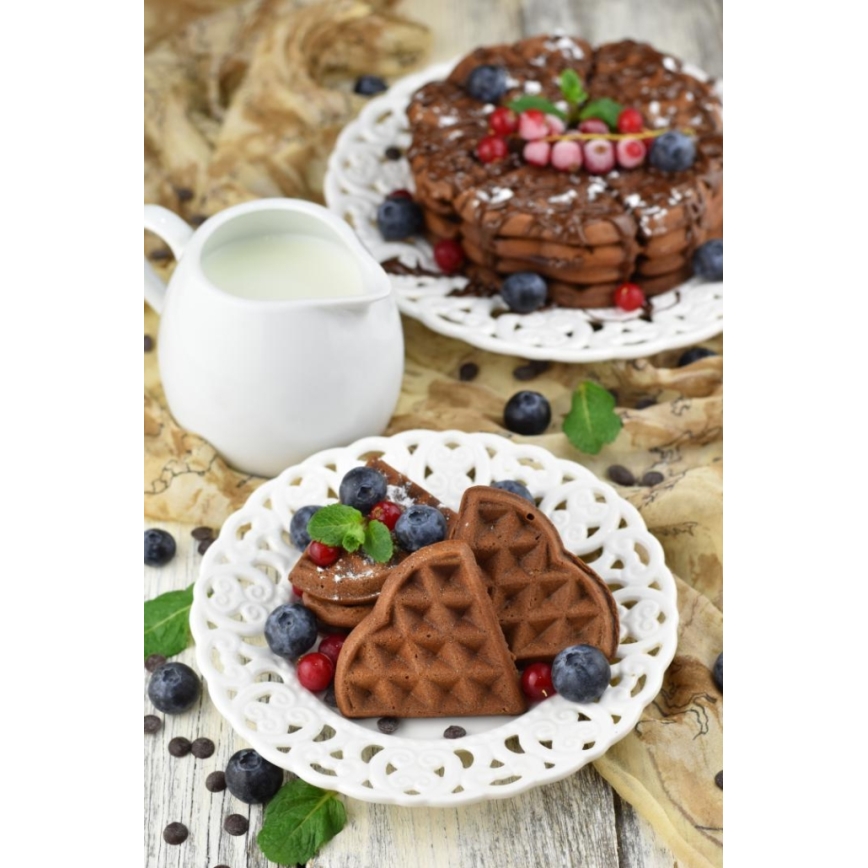 Heinner HWF-1000CR - Aparat de vafe 1000W/230V negru/aur roz