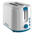 Heinner TP-750BL - Prăjitor de pâine cu 2 fante, 750W/230V, alb/albastru