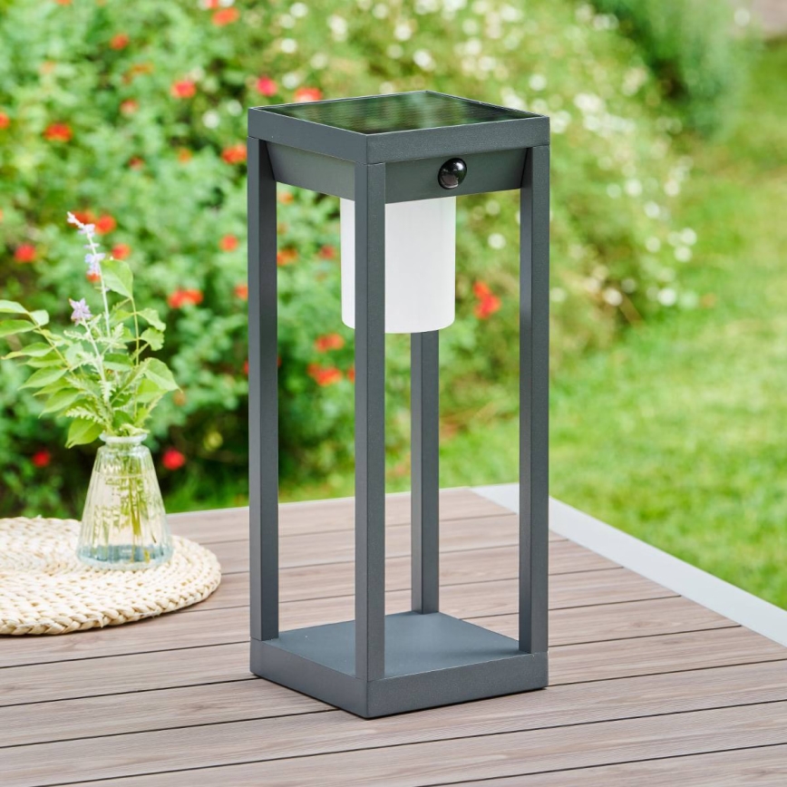 Hesperide - Lanternă solară LED cu senzor de mișcare PIKY LED/3,7V 2600 mAh 40 cm IP65 antracit