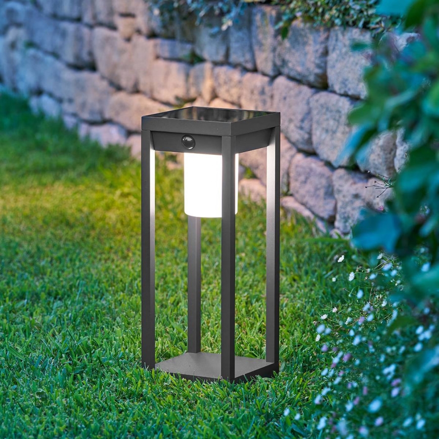 Hesperide - Lanternă solară LED cu senzor de mișcare PIKY LED/3,7V 2600 mAh 40 cm IP65 antracit