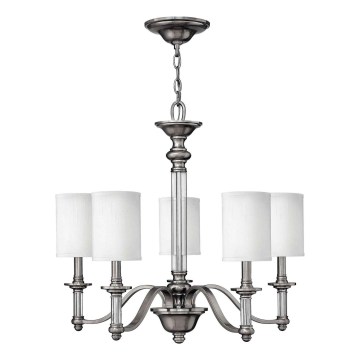 Hinkley - Candelabru SUSSEX suspendat pe lanț, 5 x E14, 40W, 230V, crom mat