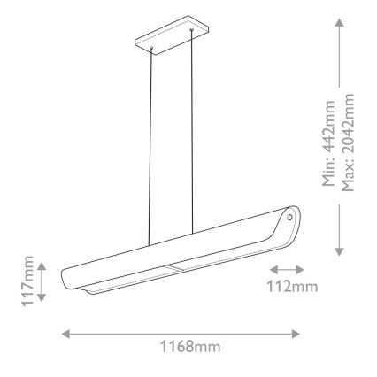 Hinkley - Lustră LED ARCO suspendată pe cablu LED/43W/230V 3000K, finisaj auriu