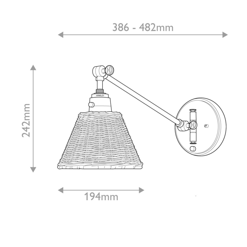 Hinkley - Aplică de perete cu spot ARTI 1xE27/60W/230V negru