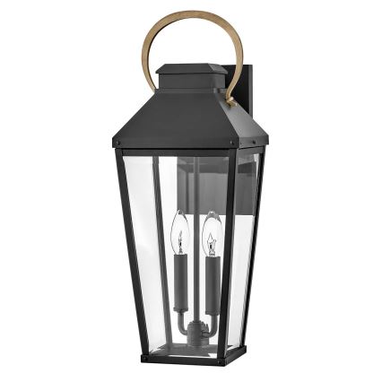 Hinkley - Aplică de exterior DAWSON L 2xE14/40W/230V IP44 neagră