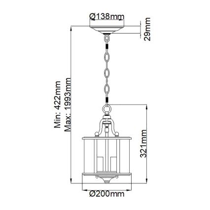 Hinkley - Lustră suspendată pe lanț GENTRY 3xE14/60W/230V, crom lucios