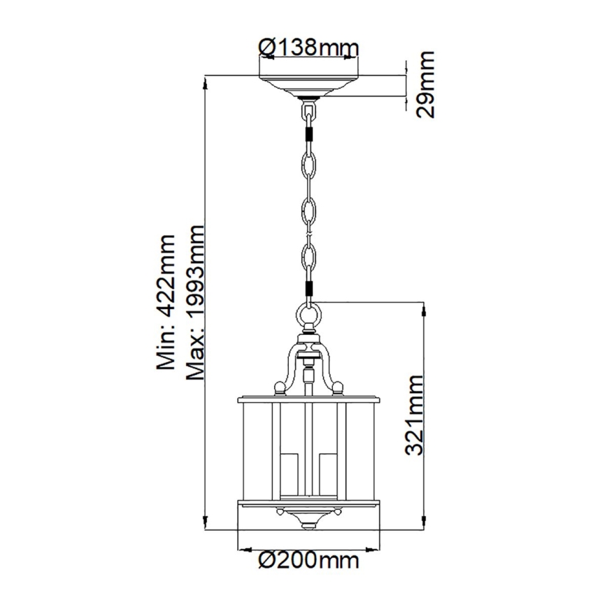 Hinkley - Lustră suspendată pe lanț GENTRY 3xE14/60W/230V, crom lucios