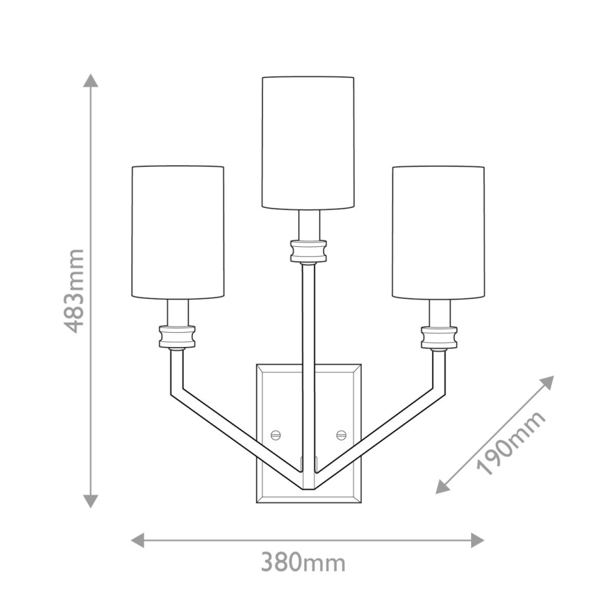 Hinkley - Aplica de perete MOORE 3xE14/40W/230V, auriu