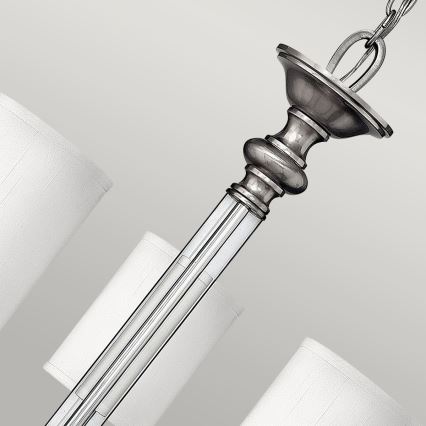 Hinkley - Candelabru SUSSEX suspendat pe lanț, 5 x E14, 40W, 230V, crom mat