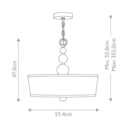 Hinkley - Candelabru cu lanț ZELDA 3xE27/60W/230V crom lucios