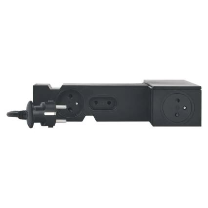 Hub multimedia cu întrerupător Legrand 049430 4Z tip E + 4Z tip C 2m negru