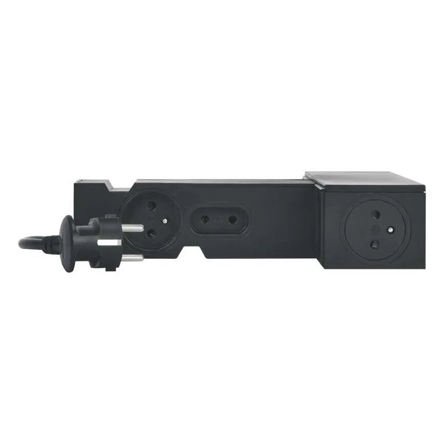 Hub multimedia cu întrerupător Legrand 049430 4Z tip E + 4Z tip C 2m negru