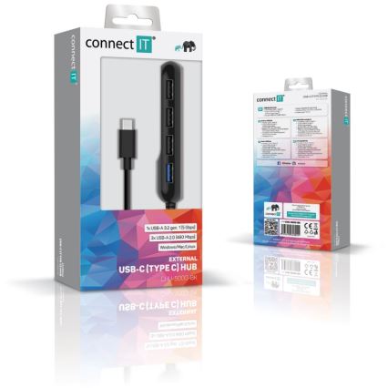 Hub USB-C 4 în 1 CONNECT IT CHU-5000-BK