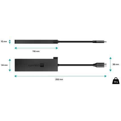 Hub USB-C 5 în 1 CONNECT IT CHU-8010-AN