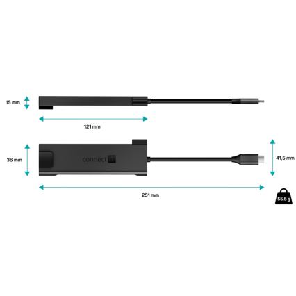 Hub USB-C 5 în 1 CONNECT IT CHU-8020-AN