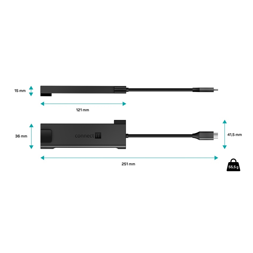 Hub USB-C 5 în 1 CONNECT IT CHU-8020-AN