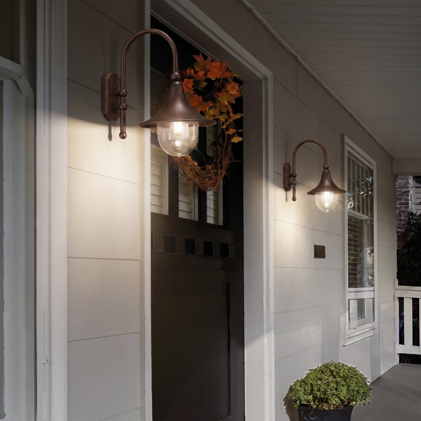 Ideal Lux - Aplica de exterior CIMA 1xE27/52W/230V IP43 maro