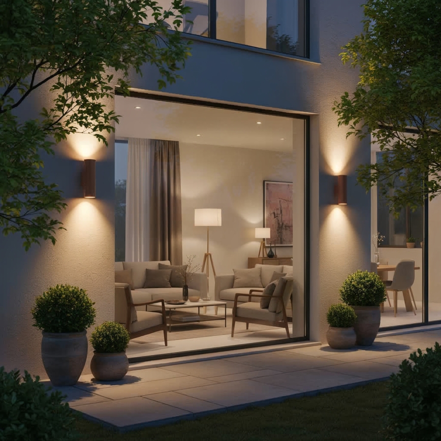 Ideal Lux - Aplică de exterior GUN, 1xE27/60W/230V, 31 cm, IP54, maro