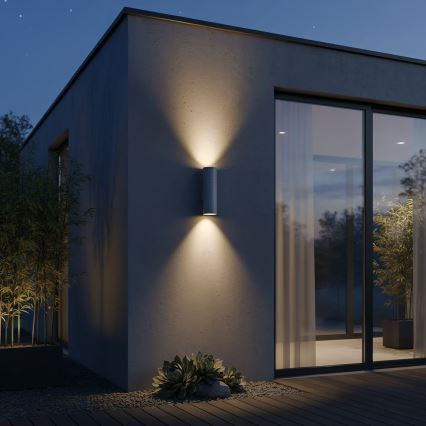 Ideal Lux - Aplica de exterior GUN 1xGU10/35W/230V 21 cm IP44 gri