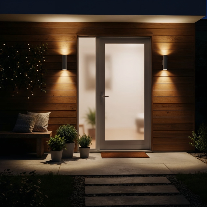 Ideal Lux - Aplica de exterior GUN 1xGU10/35W/230V 21 cm IP44 gri