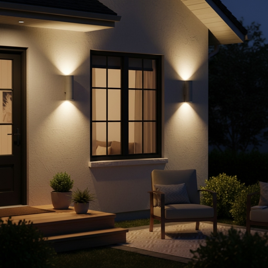 Ideal Lux - Aplica de exterior GUN 1xGU10/35W/230V 21 cm IP44 gri