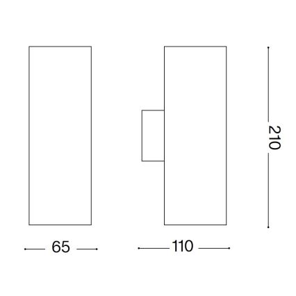 Ideal Lux - Aplica de exterior GUN 1xGU10/35W/230V 21 cm IP44 gri