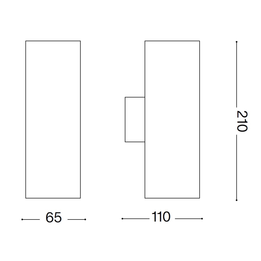 Ideal Lux - Aplica de exterior GUN 1xGU10/35W/230V 21 cm IP44 gri