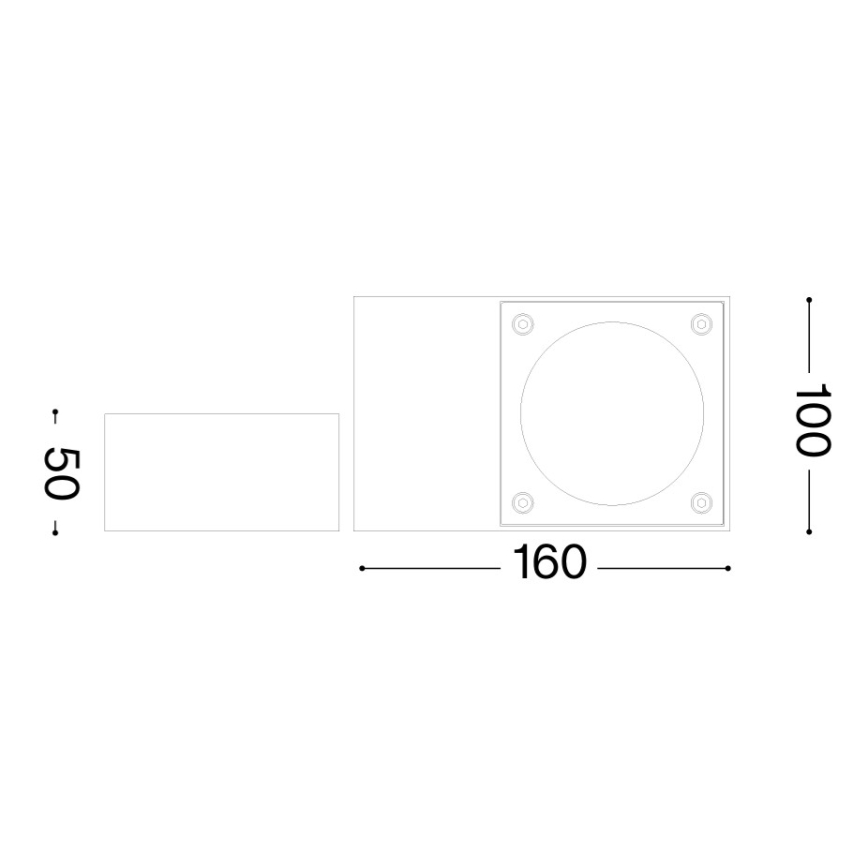 Ideal Lux - Aplică de exterior SIRIO 1xGX53/9W/230V IP65 antracit