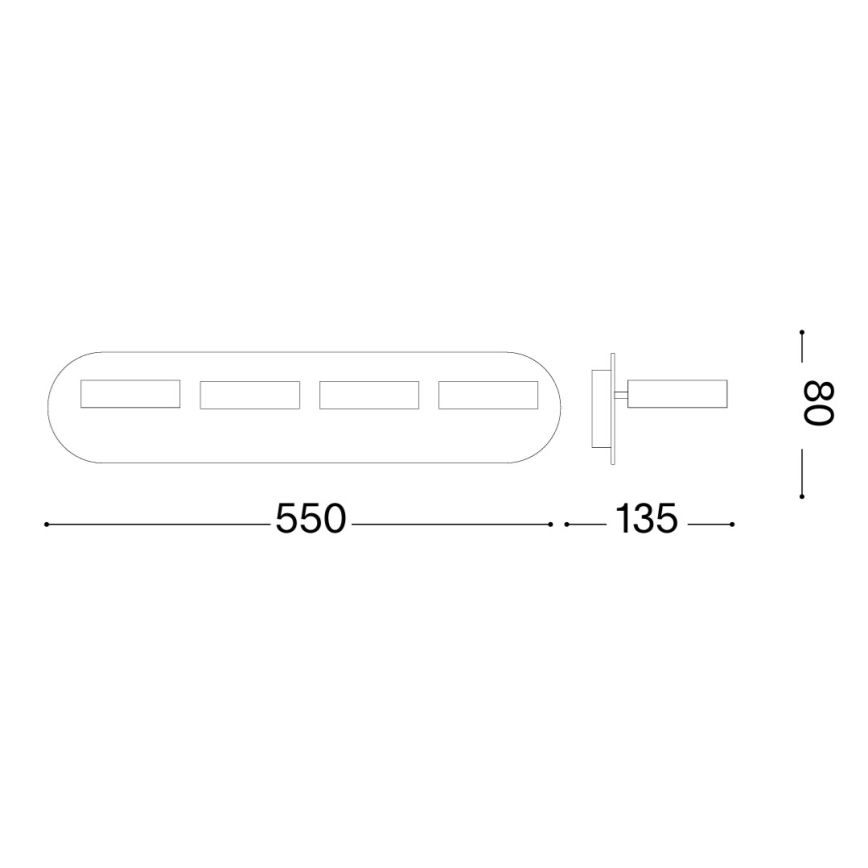 Ideal Lux - Aplica de perete cu spoturi LED OBY, 4x LED, 6W, 230V, CRI 90, alb