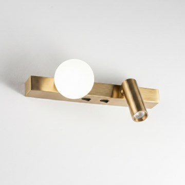 Ideal Lux - Aplică de perete LED BINOMIO 2xLED/3W/230V CRI 90 alamă