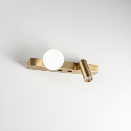 Ideal Lux - Aplică de perete LED BINOMIO 2xLED/3W/230V CRI 90 alamă