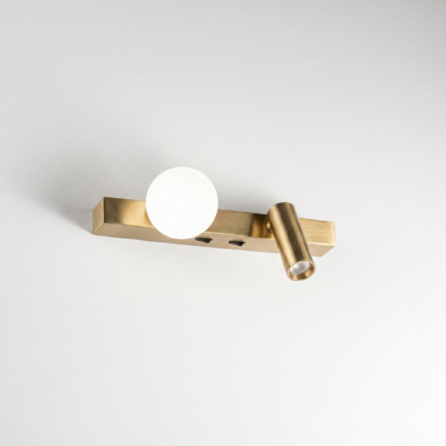 Ideal Lux - Aplică de perete LED BINOMIO 2xLED/3W/230V CRI 90 alamă