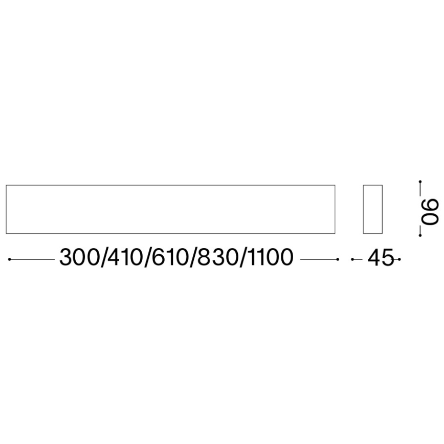 Ideal Lux - Aplica de perete DELTA LED, 14W, 230V, 3000K, 41 cm, CRI 90, beton
