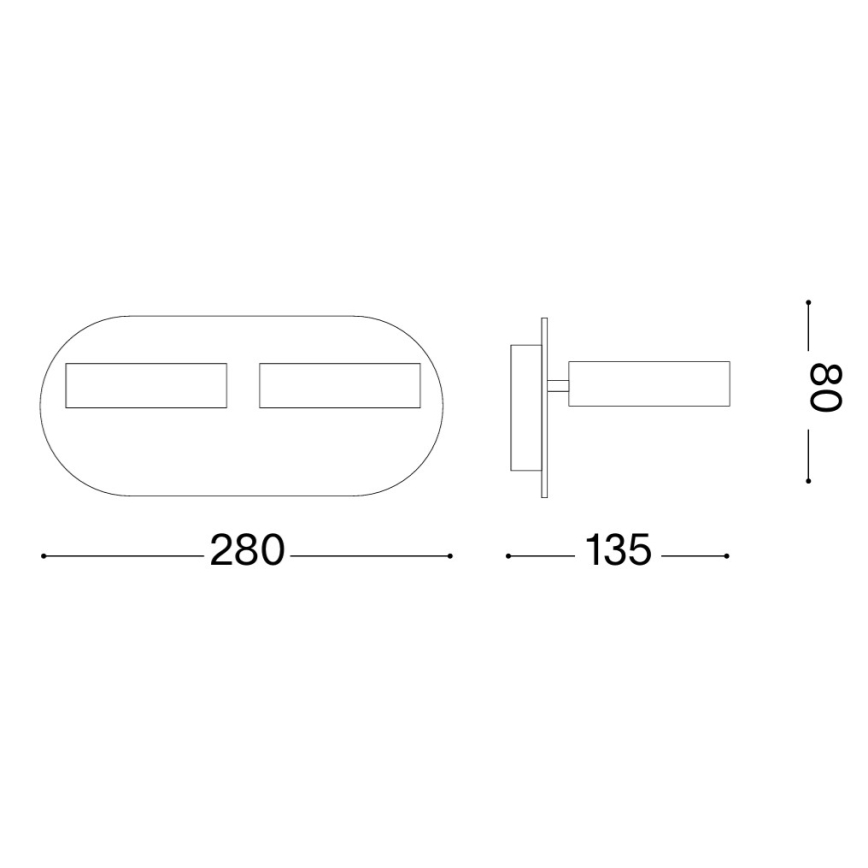 Ideal Lux - Aplică de perete LED OBY 2xLED/6W/230V CRI 90, alb