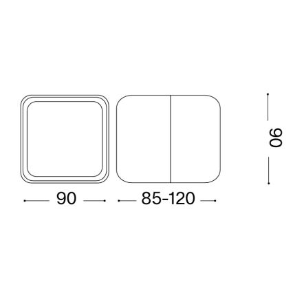 Ideal Lux - Aplica LED de exterior OMEGA, 7W, 230V, CRI 90, IP54, antracit