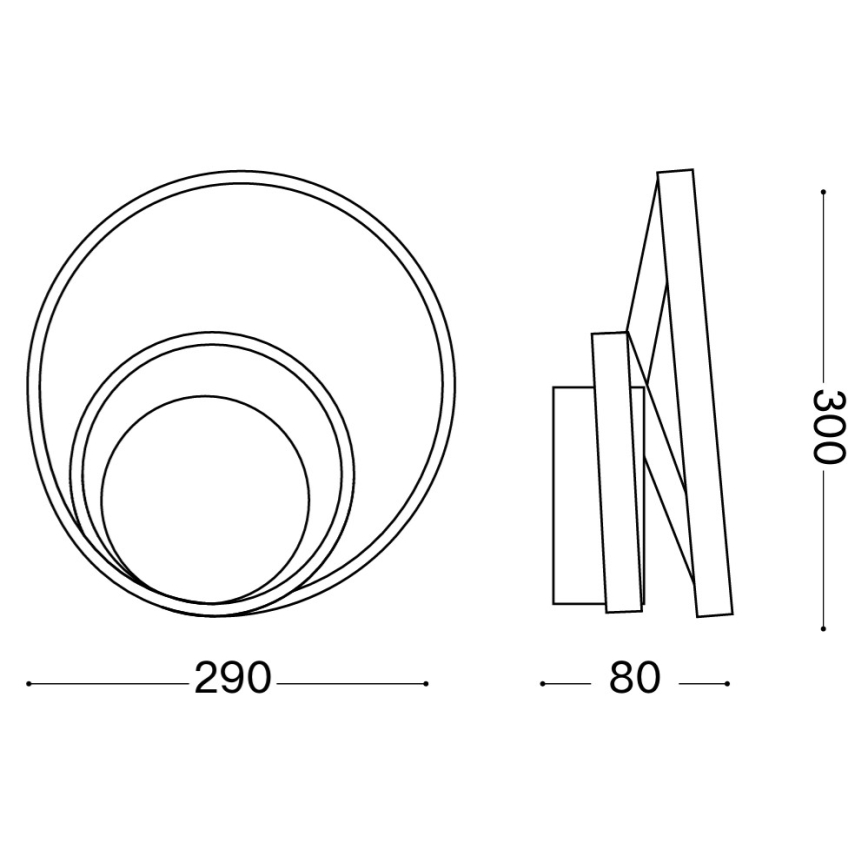Ideal Lux - Aplică de perete OZ LED dimmabilă, 28W/230V, CRI 90, albă