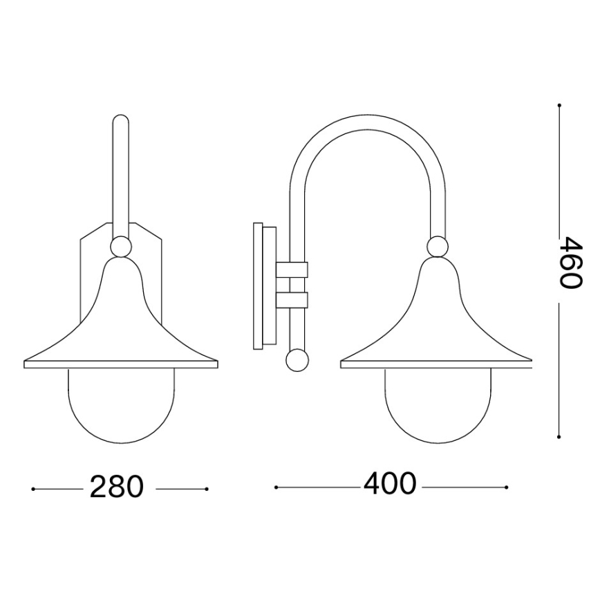 Ideal Lux - Aplică de perete pentru exterior CIMA 1xE27/52W/230V IP43 antracit