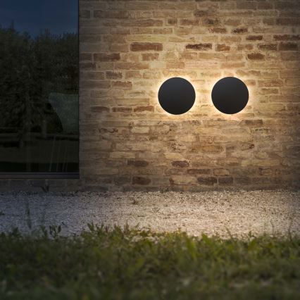 Ideal Lux - Aplica LED de exterior PUNTO, 9W, 230V, CRI 90, Ø 18 cm, IP54, negru
