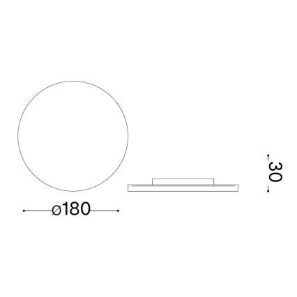 Ideal Lux - Aplica LED de exterior PUNTO, 9W, 230V, CRI 90, Ø 18 cm, IP54, negru