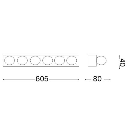 Ideal Lux - Aplică de perete PRIVE 6xE14/40W/230V albă
