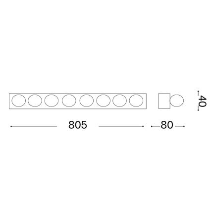 Ideal Lux - Aplică de perete PRIVE 8xE14/40W/230V albă