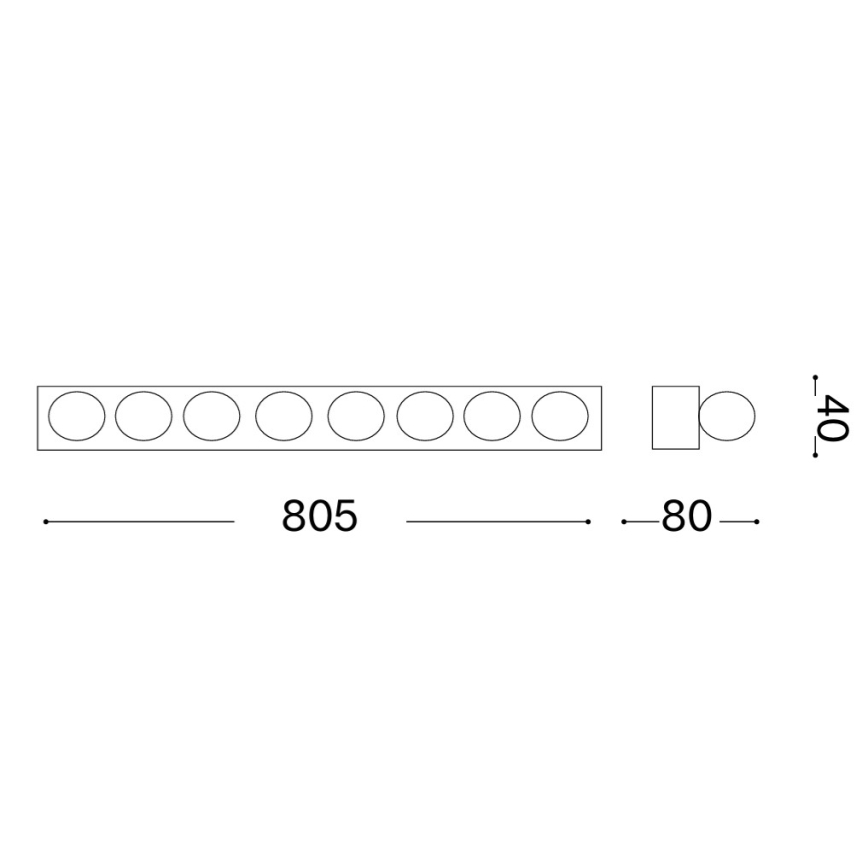 Ideal Lux - Aplică de perete PRIVE 8xE14/40W/230V albă