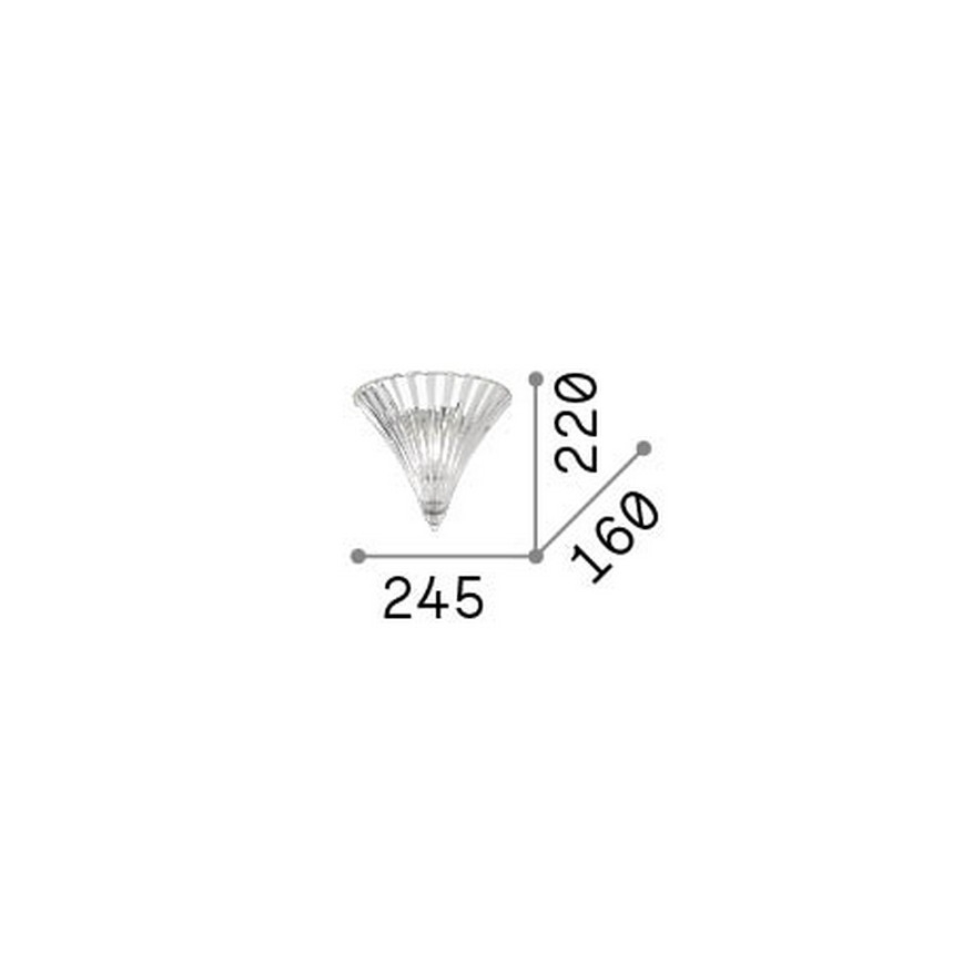Ideal Lux - Aplică de perete SANTA 1xE14/40W/230V transparentă
